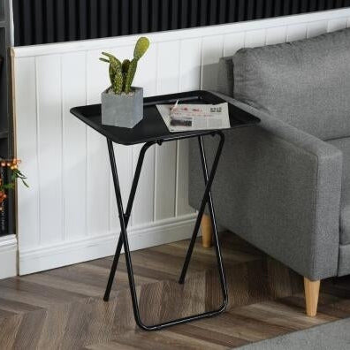 Modern Folding Table, Plastic Lightweight - GALE-BLACK
