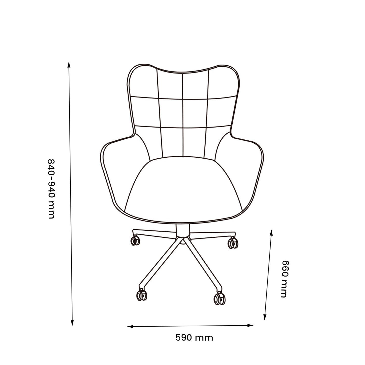 Modern Ergonomic Office Chair, Fabric Upholstery – KASA BEIGE
