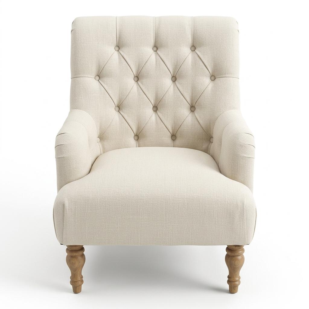 Modern Velvet Chaise, Solid Wood Legs - AIMEE CREAM