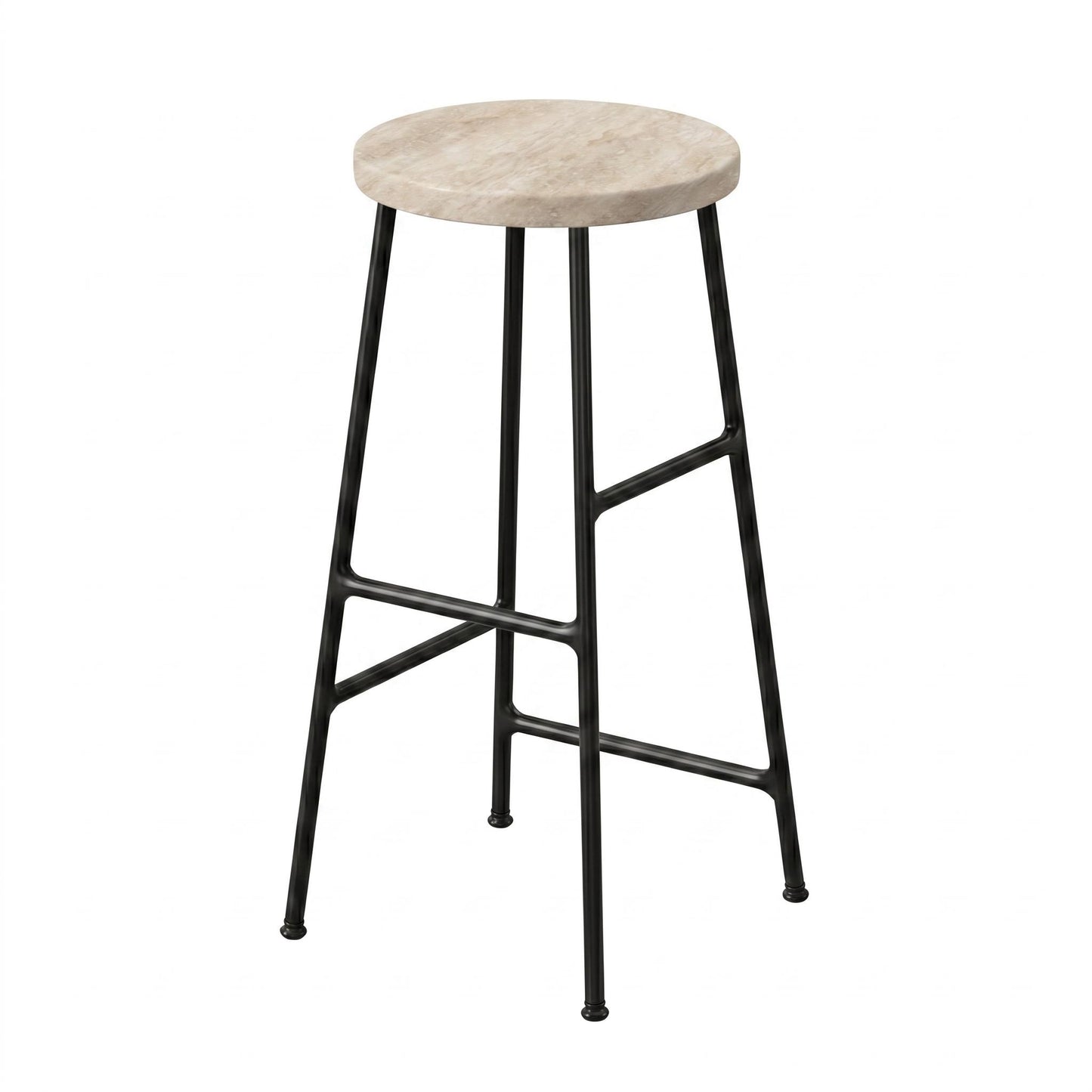 Modern Travertine Bar Stool, Steel Frame – ALGATS 65CM
