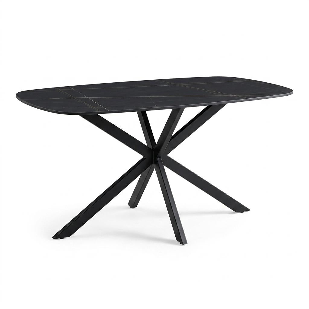 Modern Black Stone Dining Table – BROCK BLACK