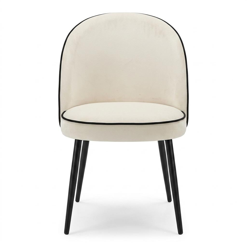 Modern Velvet Dining Chair, Contrast Piping – CAMPAIR DIN CHR