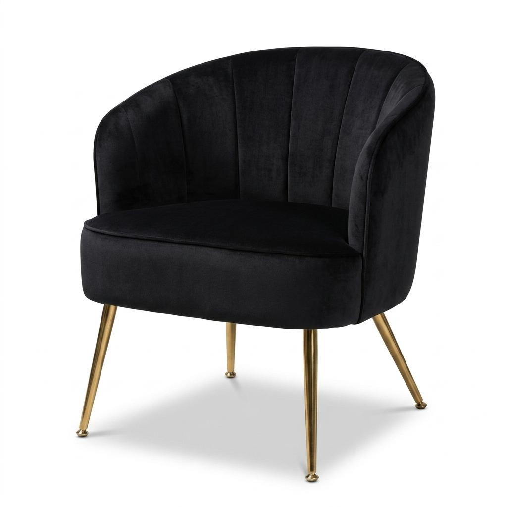 Modern Velvet Dining Chair, Gold Frame - Esme Accent