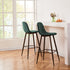 Charlton Terry Upholstery Walnut Metal Leg Bar Stool