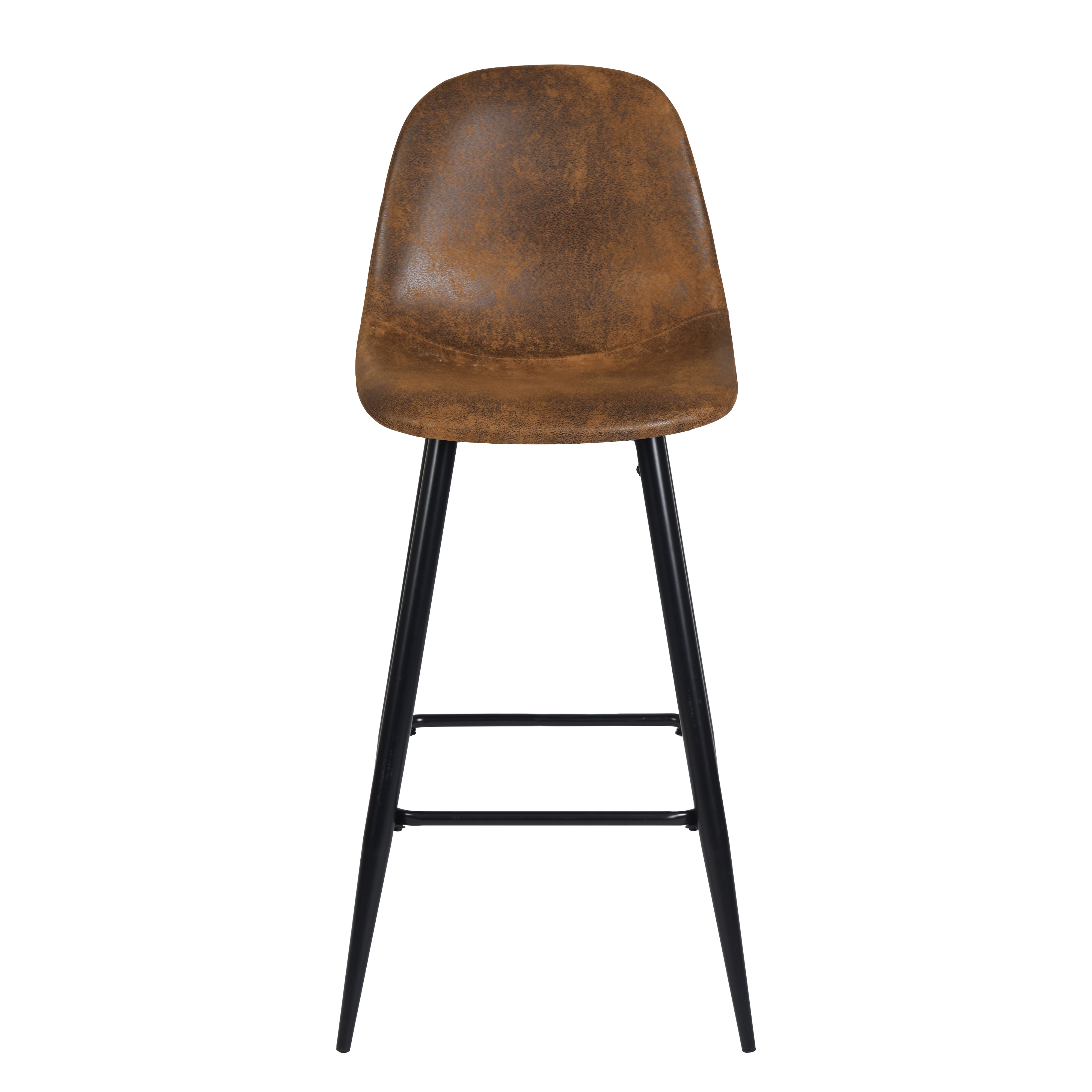 Charlton Terry Upholstery Walnut Metal Leg Bar Stool