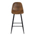 Charlton Terry Upholstery Walnut Metal Leg Bar Stool