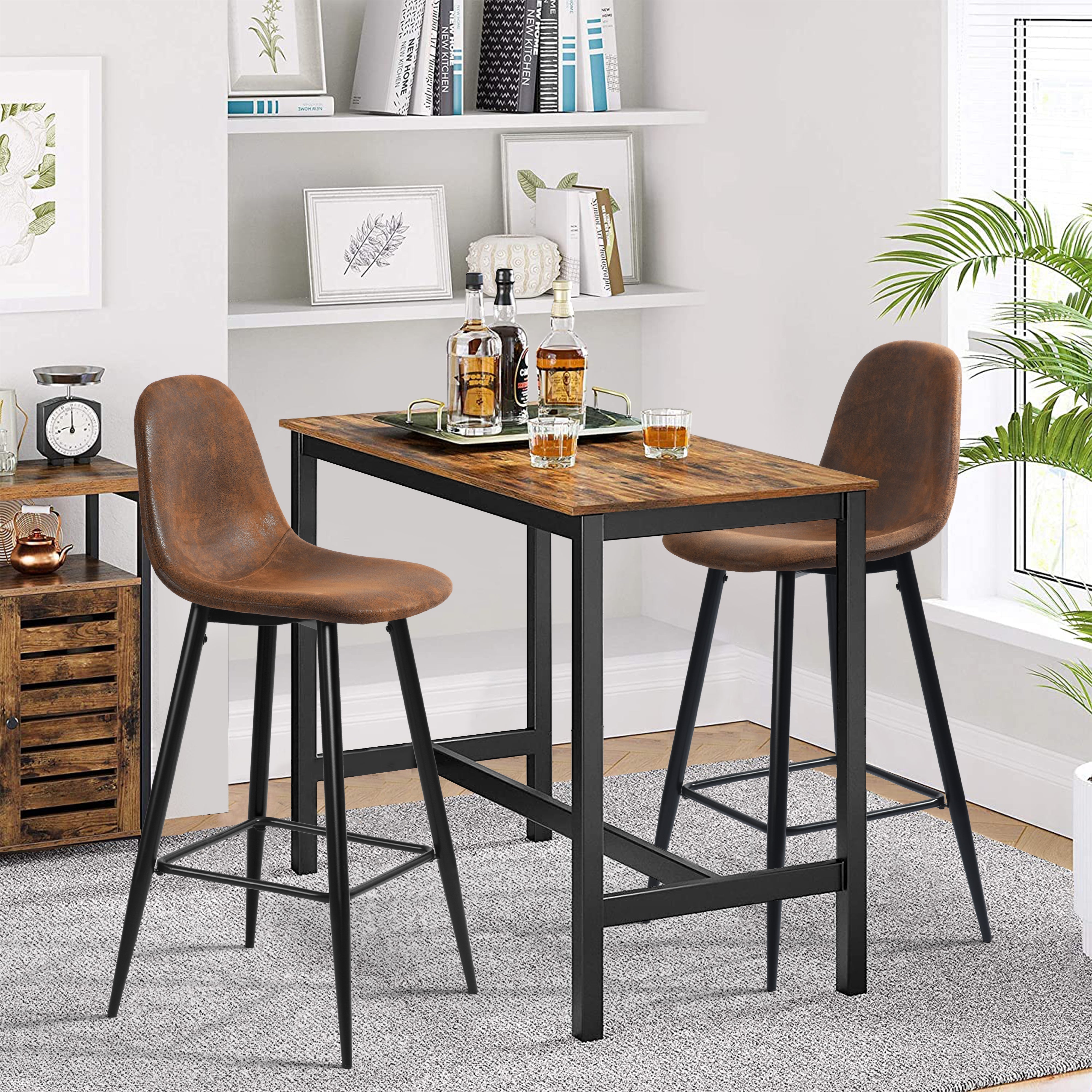 Charlton Terry Upholstery Walnut Metal Leg Bar Stool