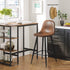 Charlton Terry Upholstery Walnut Metal Leg Bar Stool