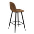 Charlton Terry Upholstery Walnut Metal Leg Bar Stool