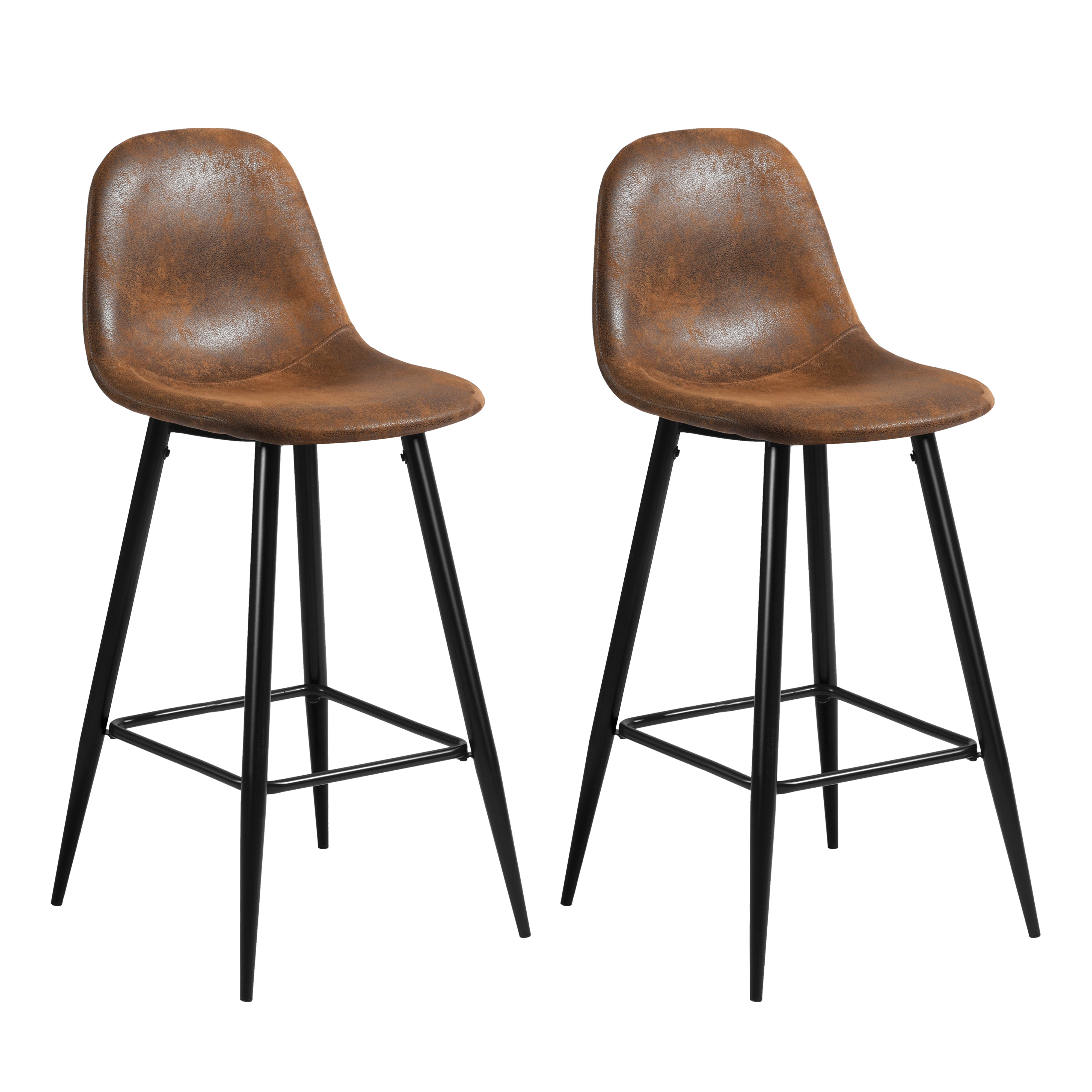 Charlton Terry Upholstery Walnut Metal Leg Bar Stool