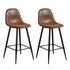 Charlton Terry Upholstery Walnut Metal Leg Bar Stool
