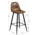 Charlton Terry Upholstery Walnut Metal Leg Bar Stool