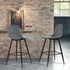 Charlton Terry Upholstery Walnut Metal Leg Bar Stool