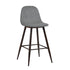 Charlton Terry Upholstery Walnut Metal Leg Bar Stool