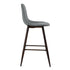 Charlton Terry Upholstery Walnut Metal Leg Bar Stool