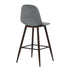 Charlton Terry Upholstery Walnut Metal Leg Bar Stool