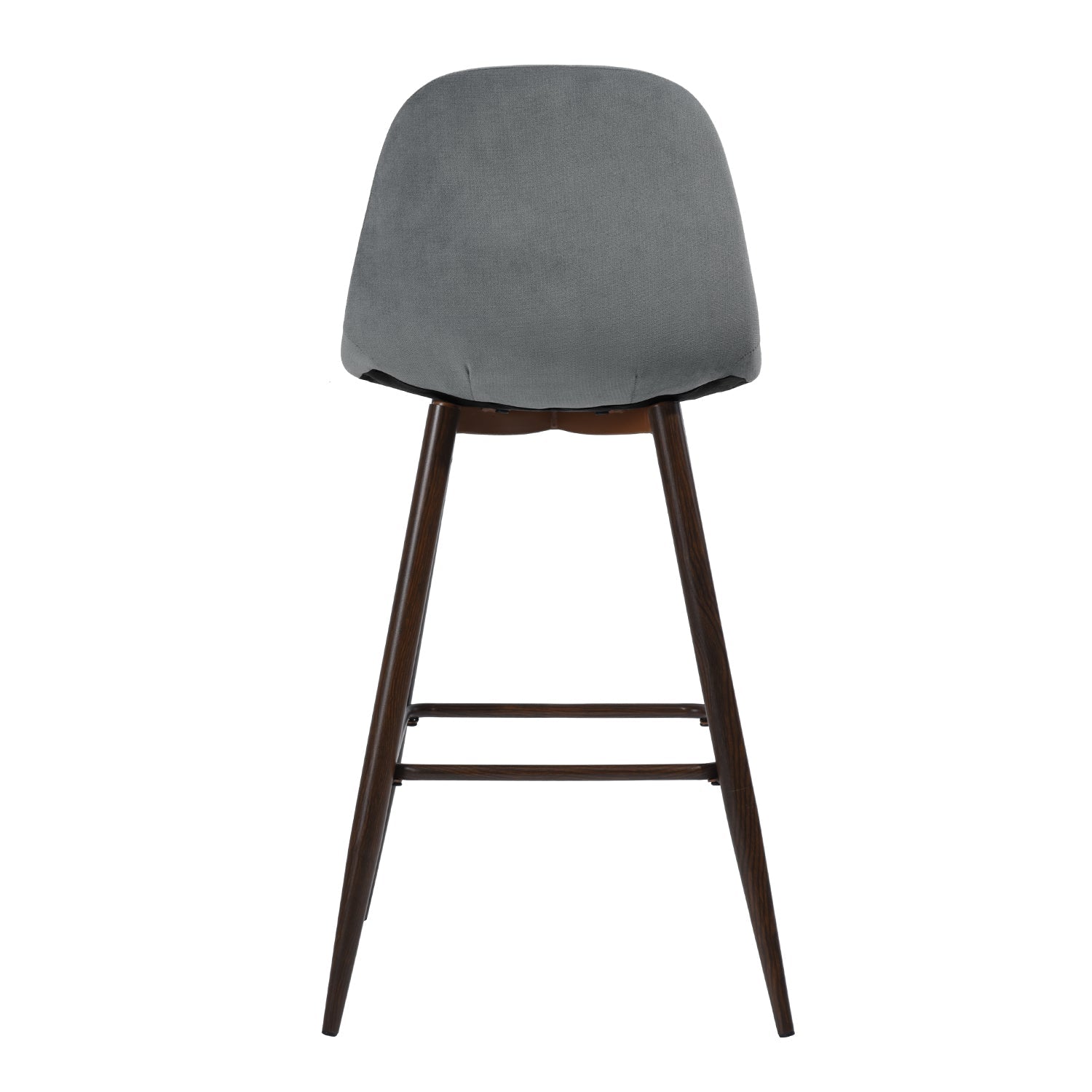 Charlton Terry Upholstery Walnut Metal Leg Bar Stool