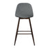 Charlton Terry Upholstery Walnut Metal Leg Bar Stool