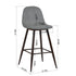 Charlton Terry Upholstery Walnut Metal Leg Bar Stool