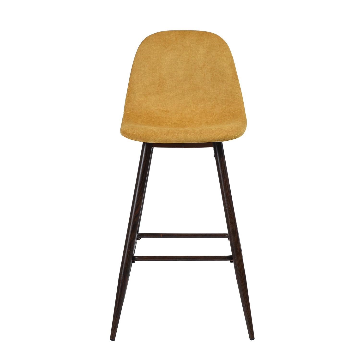 Charlton Terry Upholstery Walnut Metal Leg Bar Stool