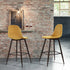 Charlton Terry Upholstery Walnut Metal Leg Bar Stool
