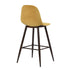 Charlton Terry Upholstery Walnut Metal Leg Bar Stool