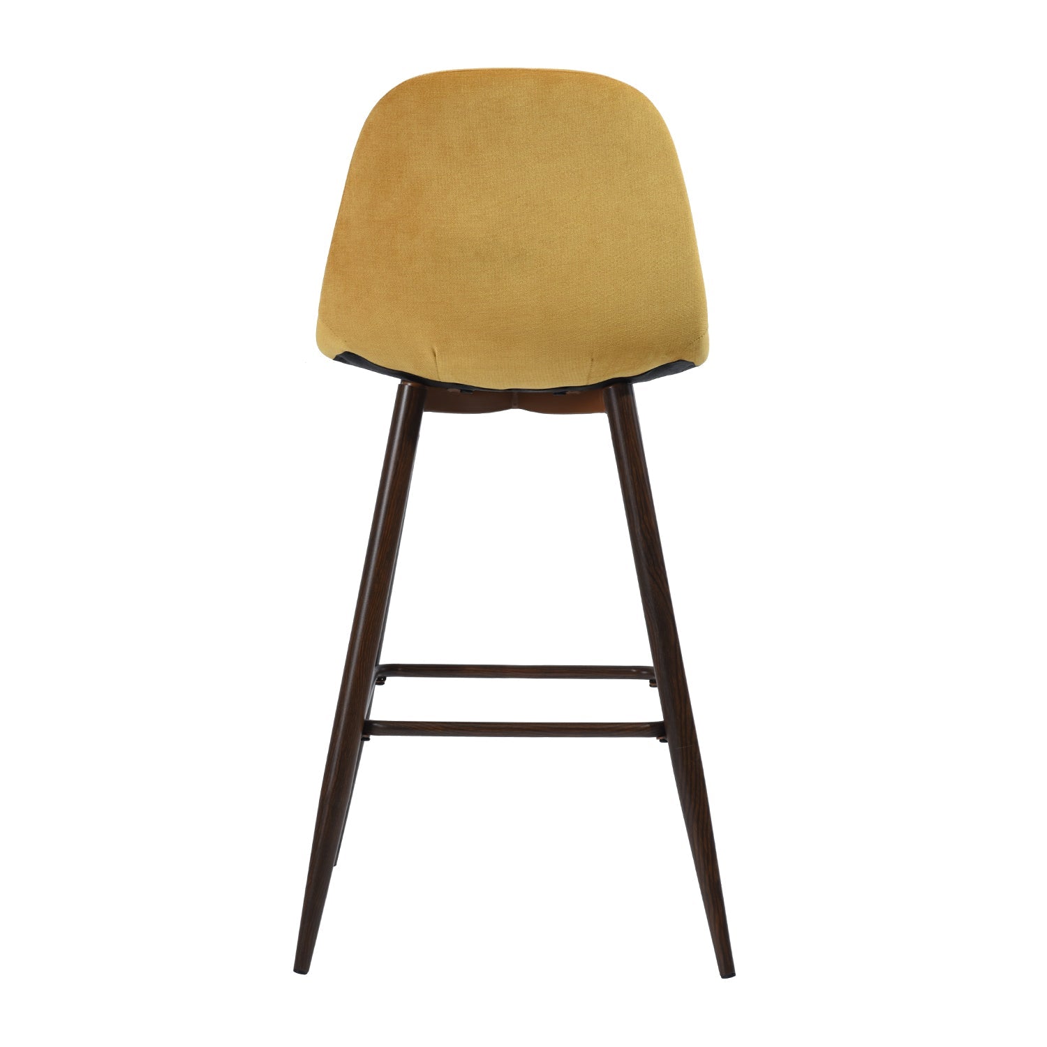Charlton Terry Upholstery Walnut Metal Leg Bar Stool