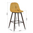 Charlton Terry Upholstery Walnut Metal Leg Bar Stool