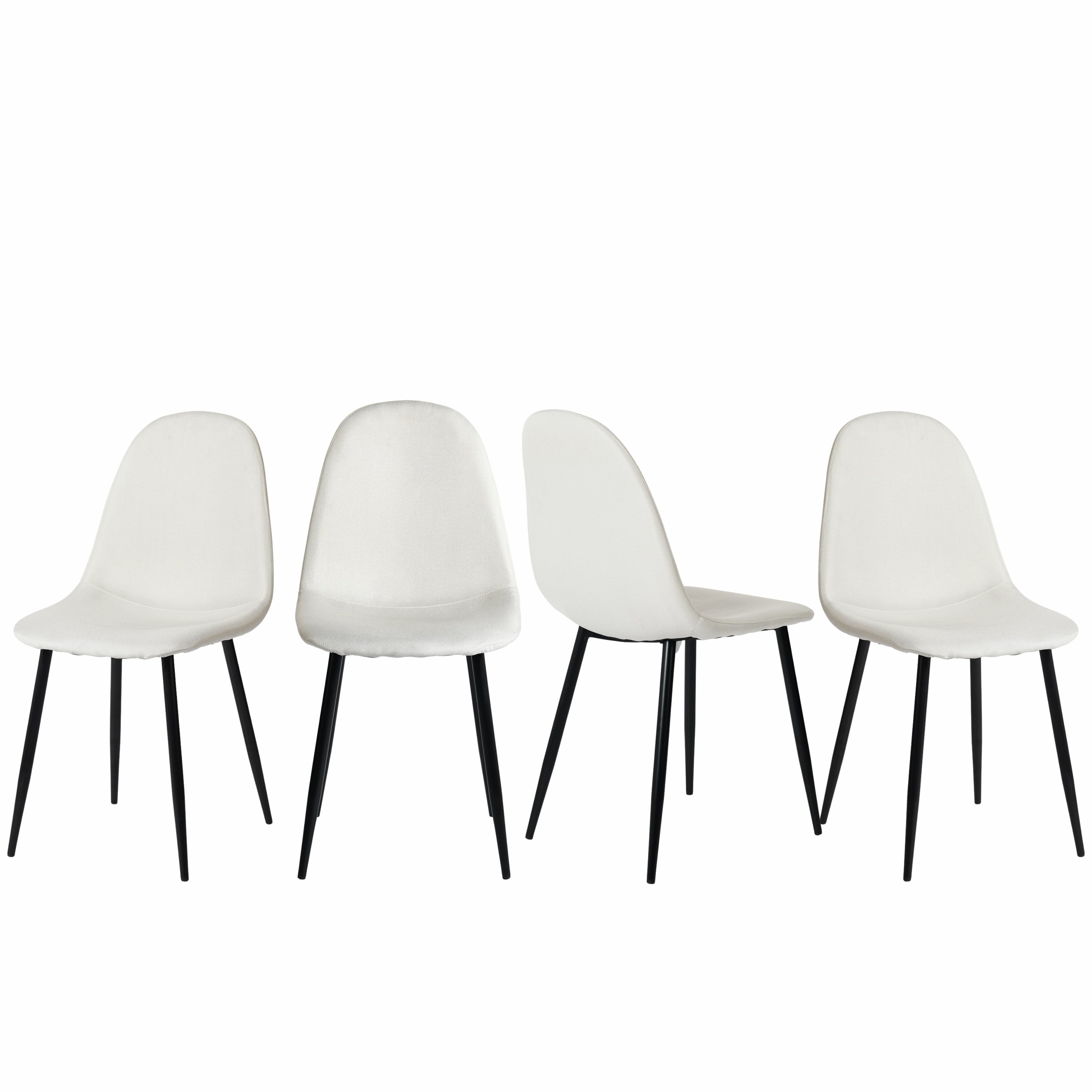 Charlton Fabric Beige Black Leg Dining Chairs