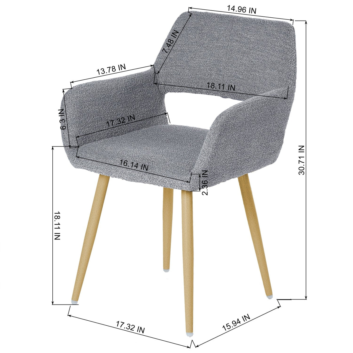 Cromwell Boucle Beige Dining Chair