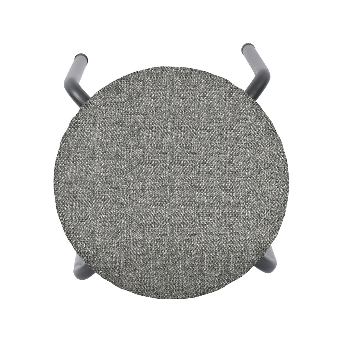 Modern Fabric Stool, Metal Legs - DANNY COMO GREY-GREEN