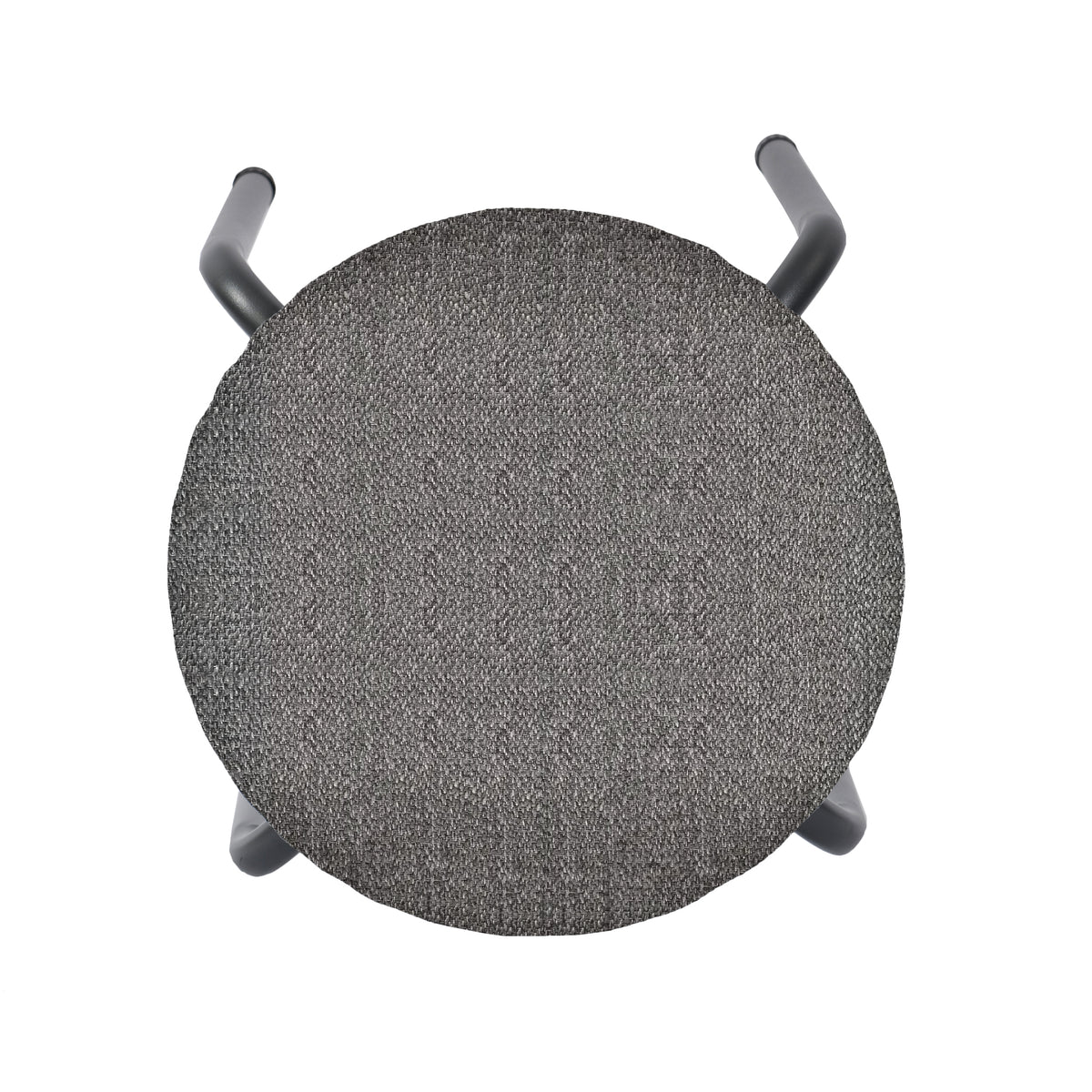 Modern Fabric Stool, Metal Legs - DANNY COMO GREY