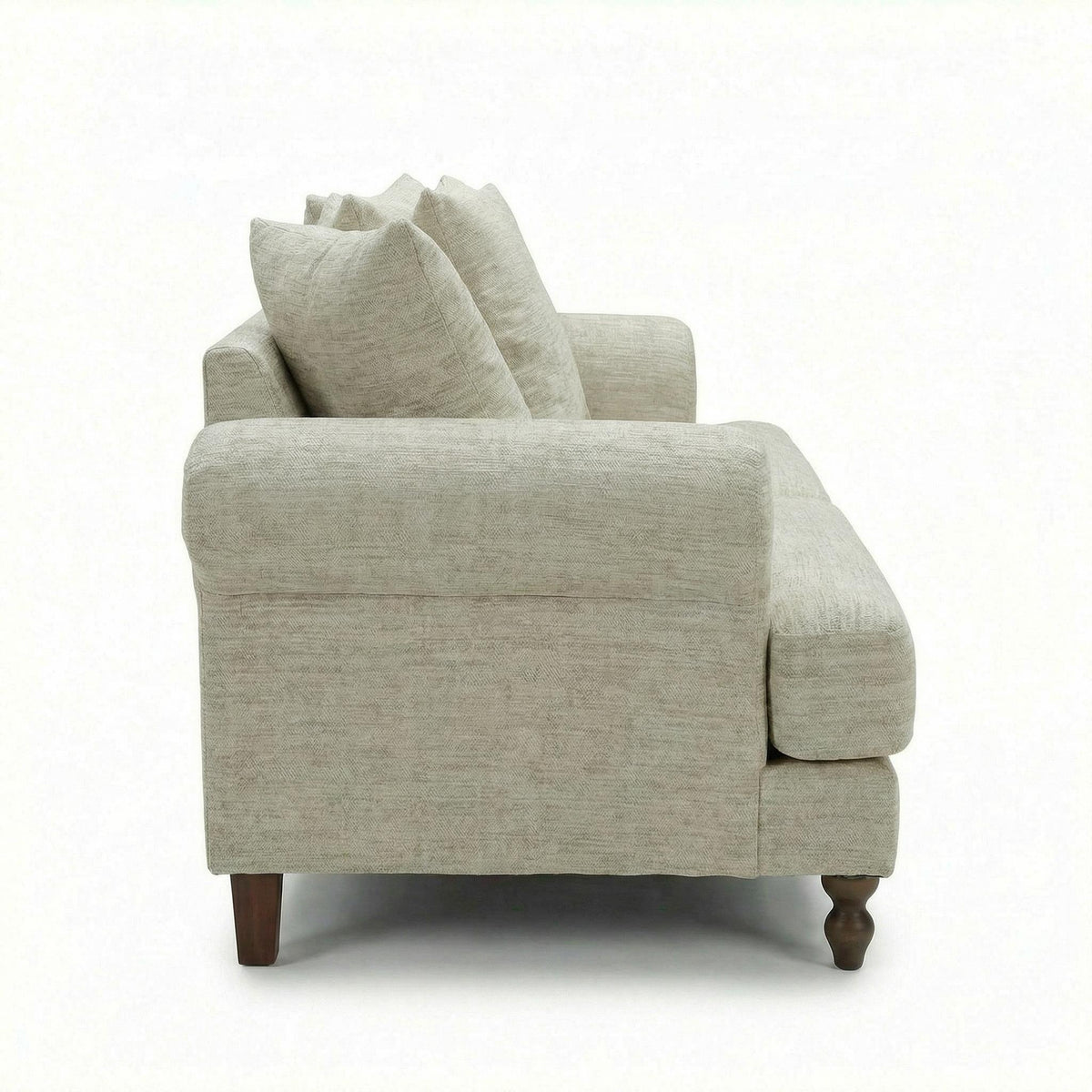 Modern Beige Fabric, Wooden Frame Sofa - ELAITH 2.5 SEAT
