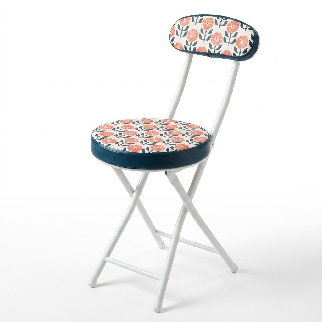 Modern Pattern Folding Chair, Metal Tube PVC Cover - ERNST-CMP1