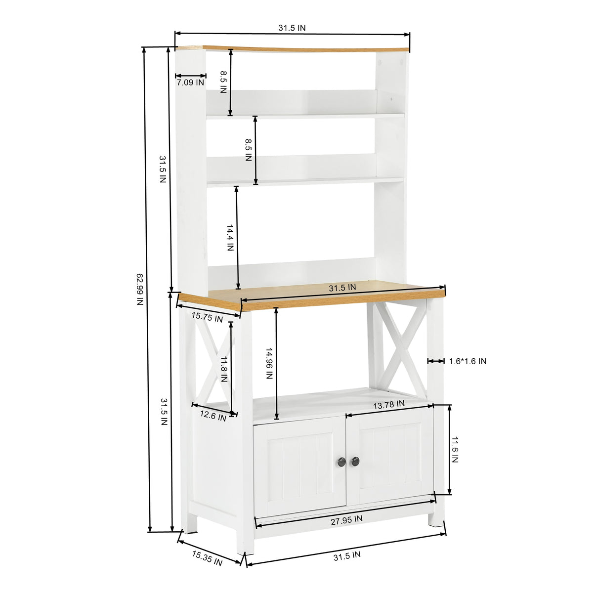 Modern Beech-White MDF Side Cabinet - FARM SIDE CABINET