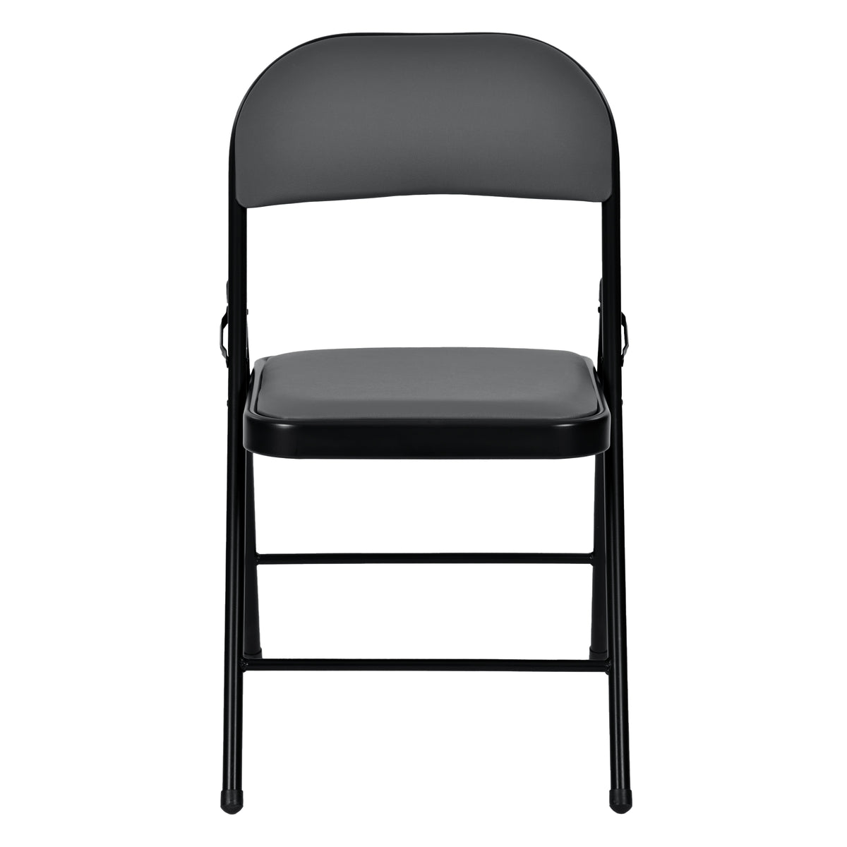 Modern Folding Chair, Grey PVC & Metal - FAIR PVC CHILI RED 6 PCS GREY