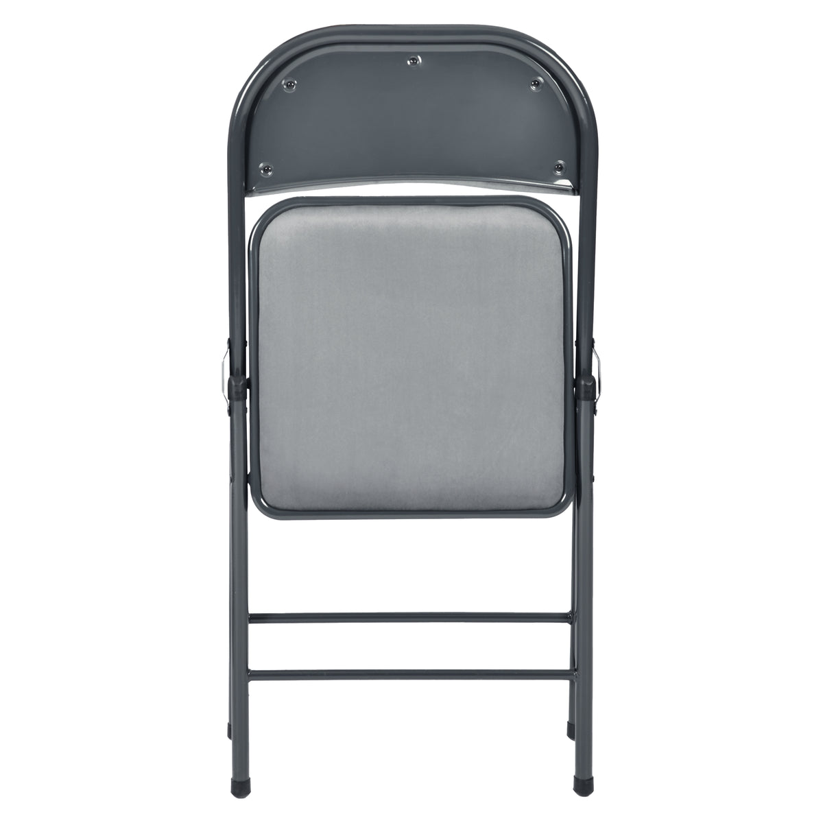 Modern Velvet Folding Chair, Steel Frame - FAIR VELVET GREY
