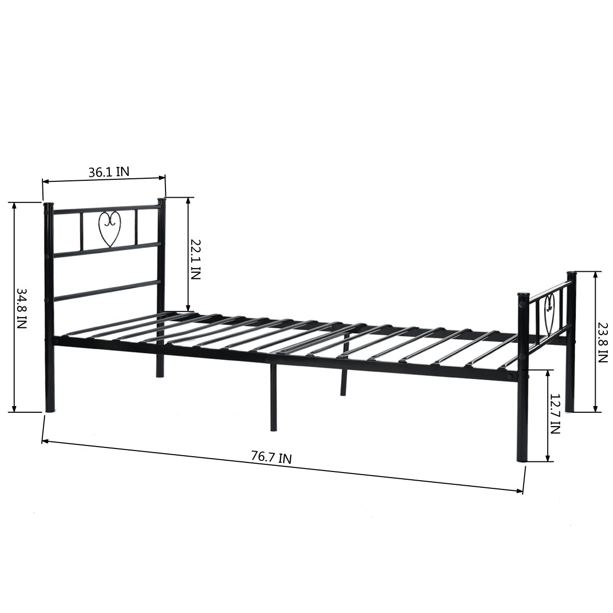 Heart Full Metal Bedframe