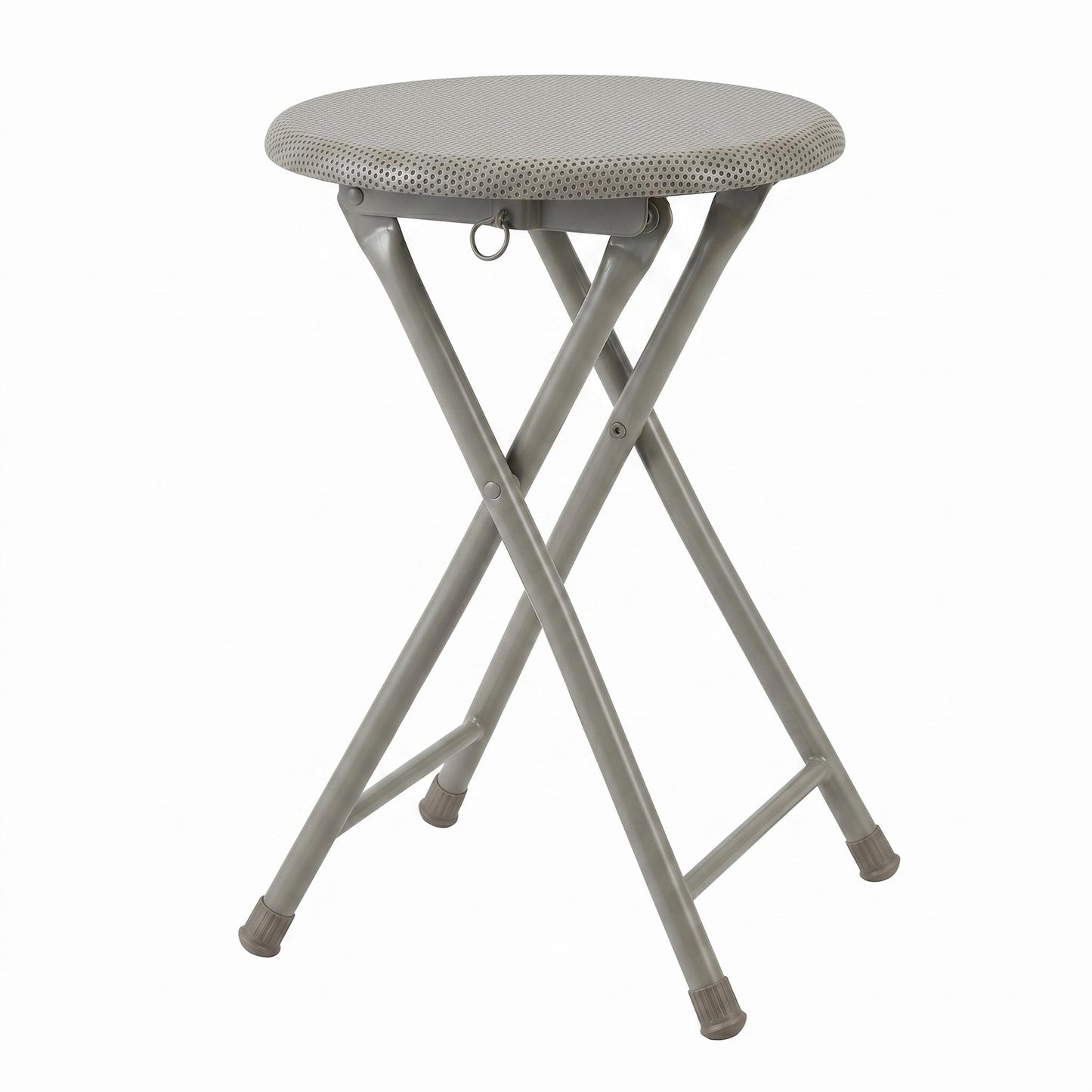 Modern Folding Stool, Metal Punch Seat - HEAVEN METAL CLAY GREY