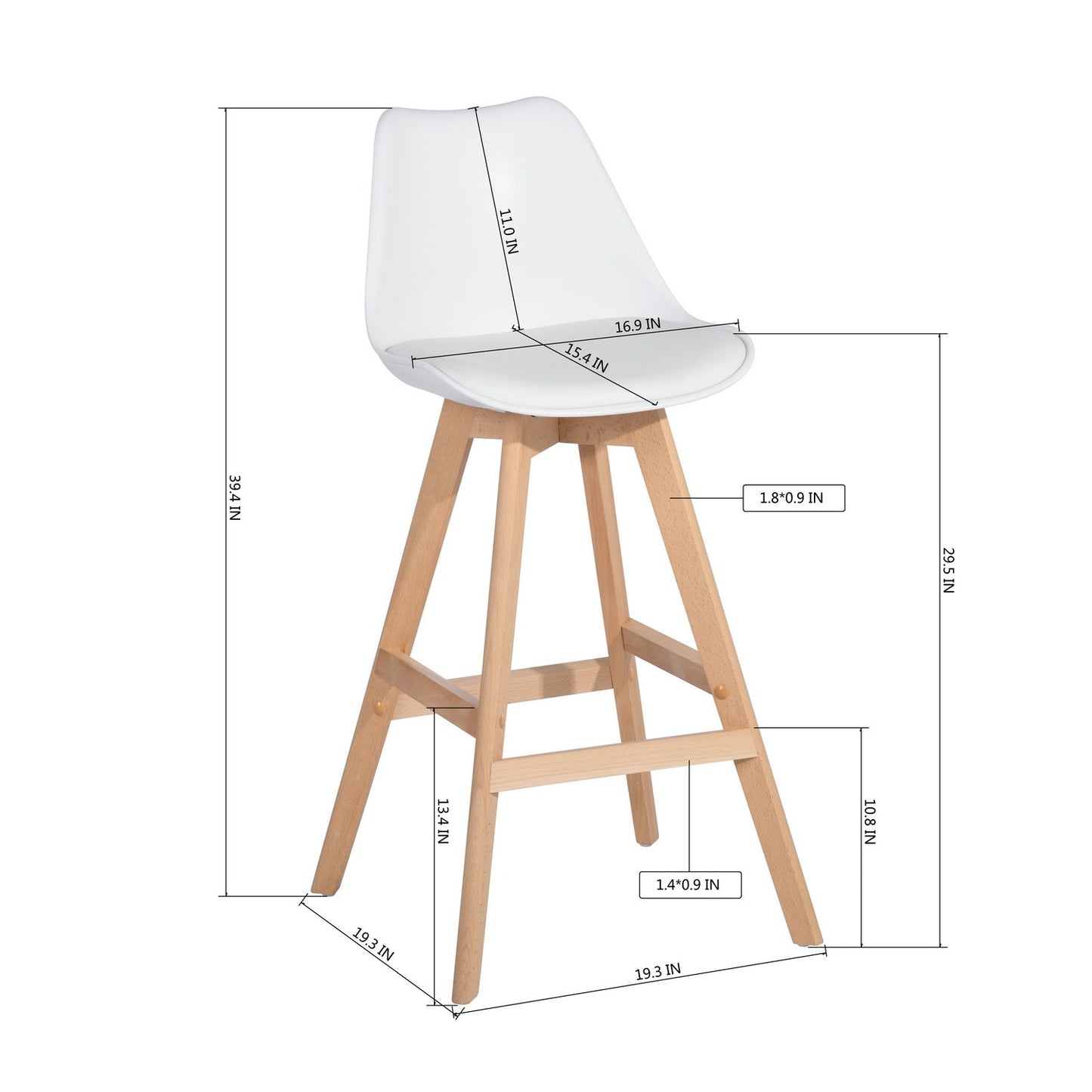 Homie Solid Wood Bar Stool