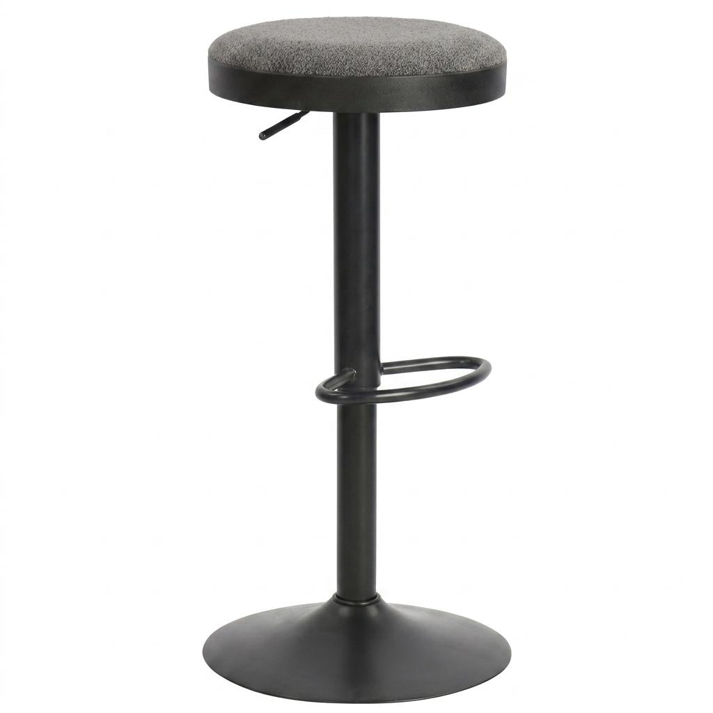 Modern Barstool, Fabric Adjustable Seat - ILIYA-DARK GREY