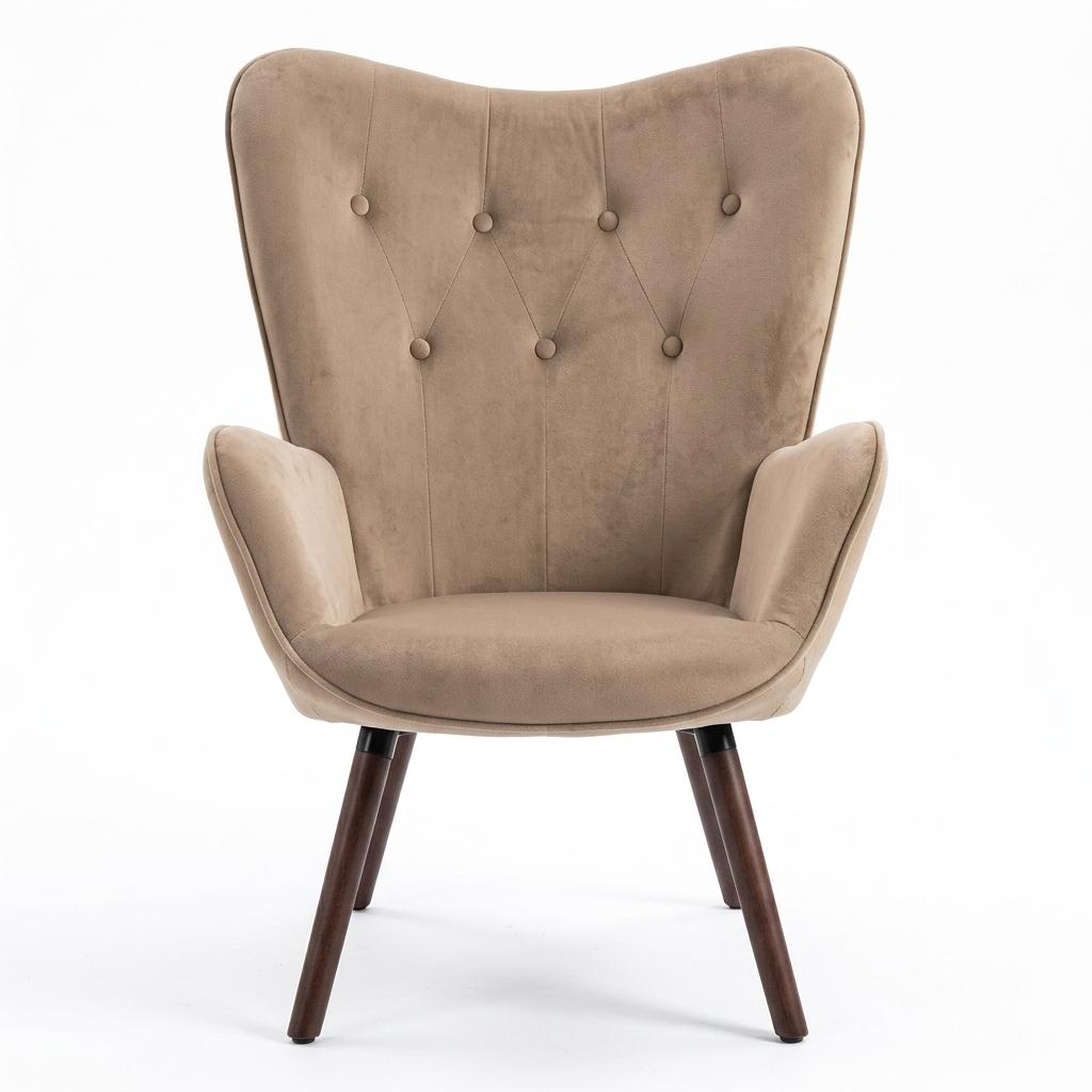 Modern Velvet Leisure Armchair – KAS KD VELVET TAUPE