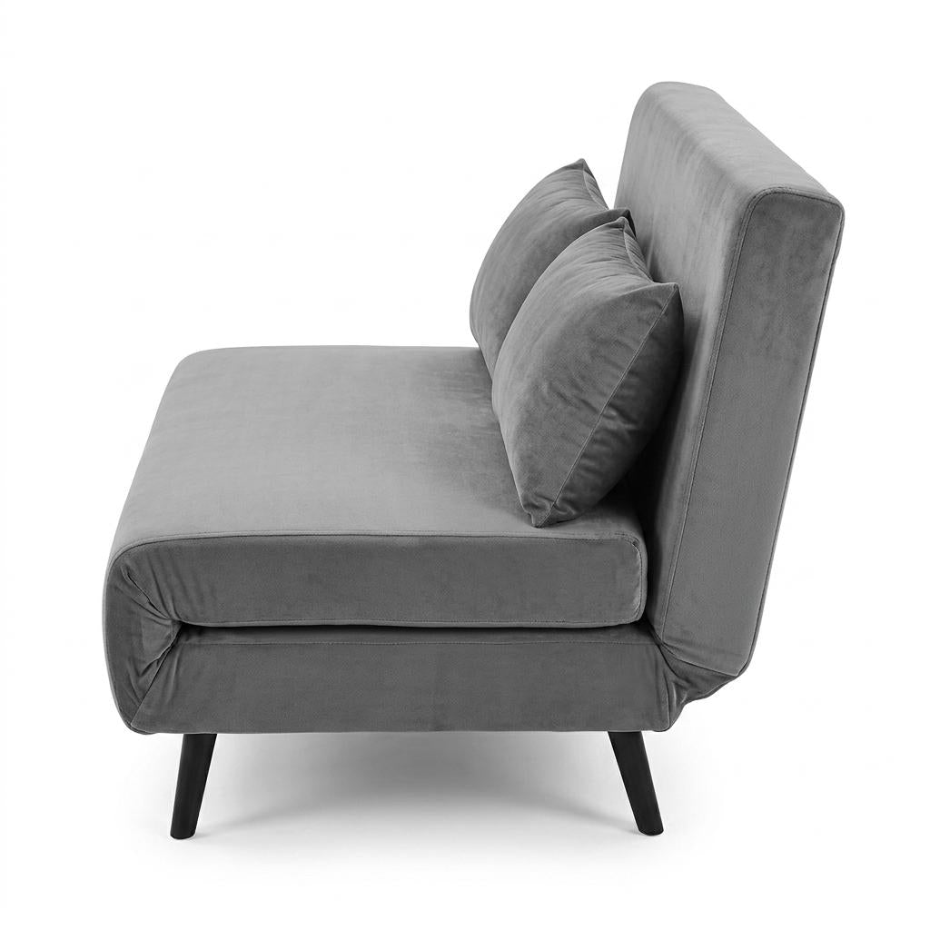 Modern Velvet Sofa, Navy Blue Iron Legs - LENA SOFAB