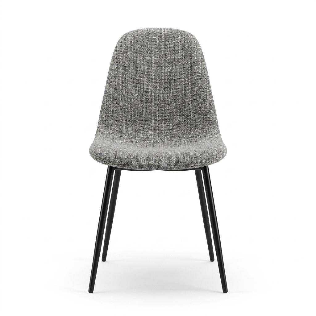 Modern Grey Dining Chair, Fabric Upholstery - LUNIN FB 4