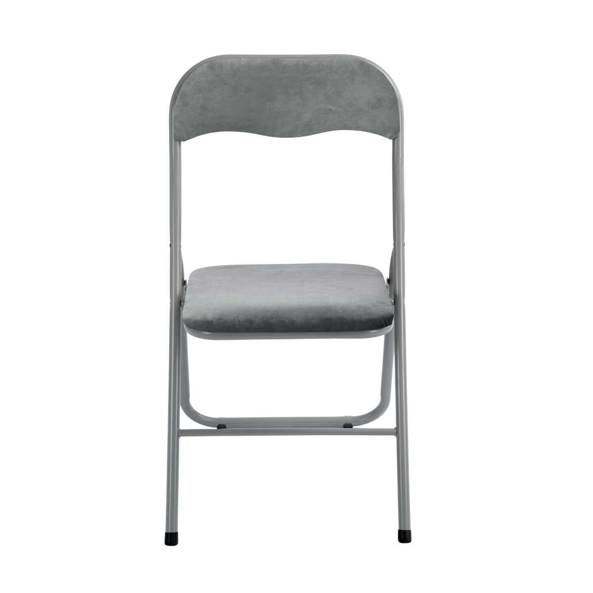 Modern Velvet Grey Folding Chair – Space-Saving Comfort - MANGO FOLDING CHAIR GREY