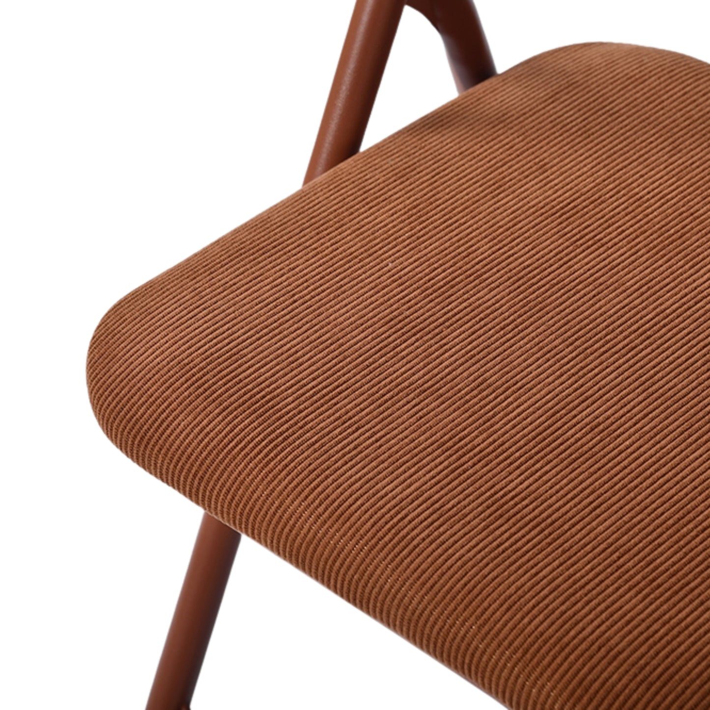 Modern Corduroy Folding Chair, Metal Frame - MANGO CORDUROY ROSE