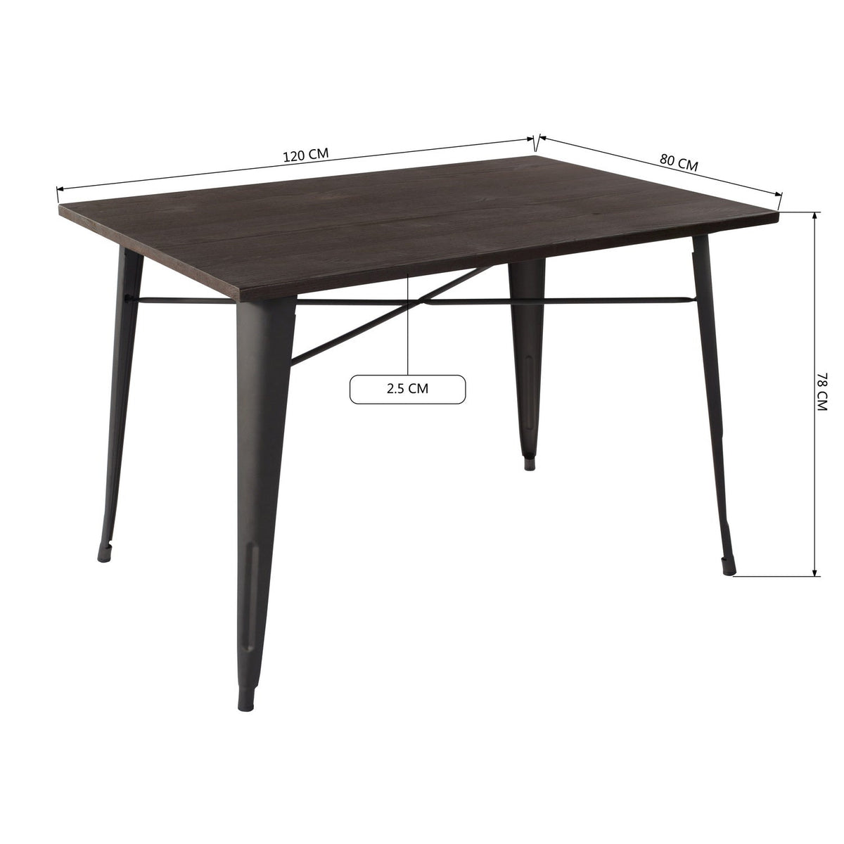 Meilen Elm Wooden Top Dining Table