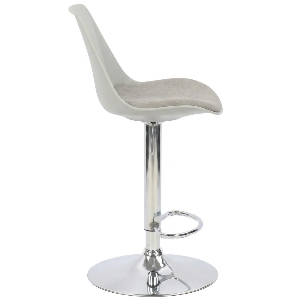 Modern Grey Bar Stool, Adjustable PP Fabric - MERIEH GREY
