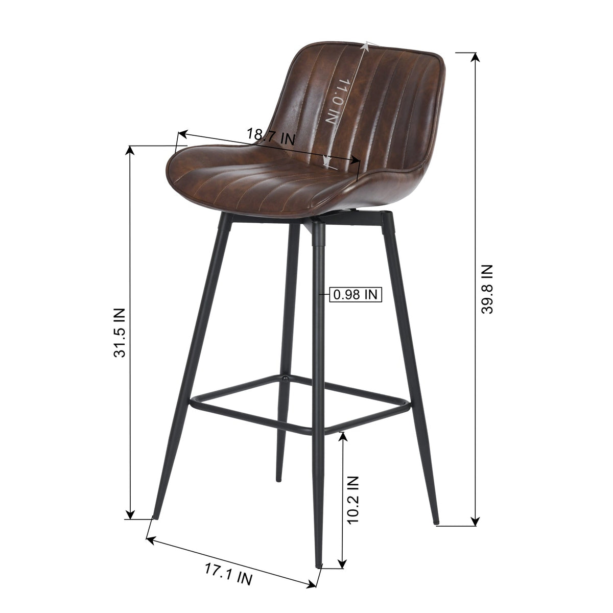 Nabeora Pu Bar Stool