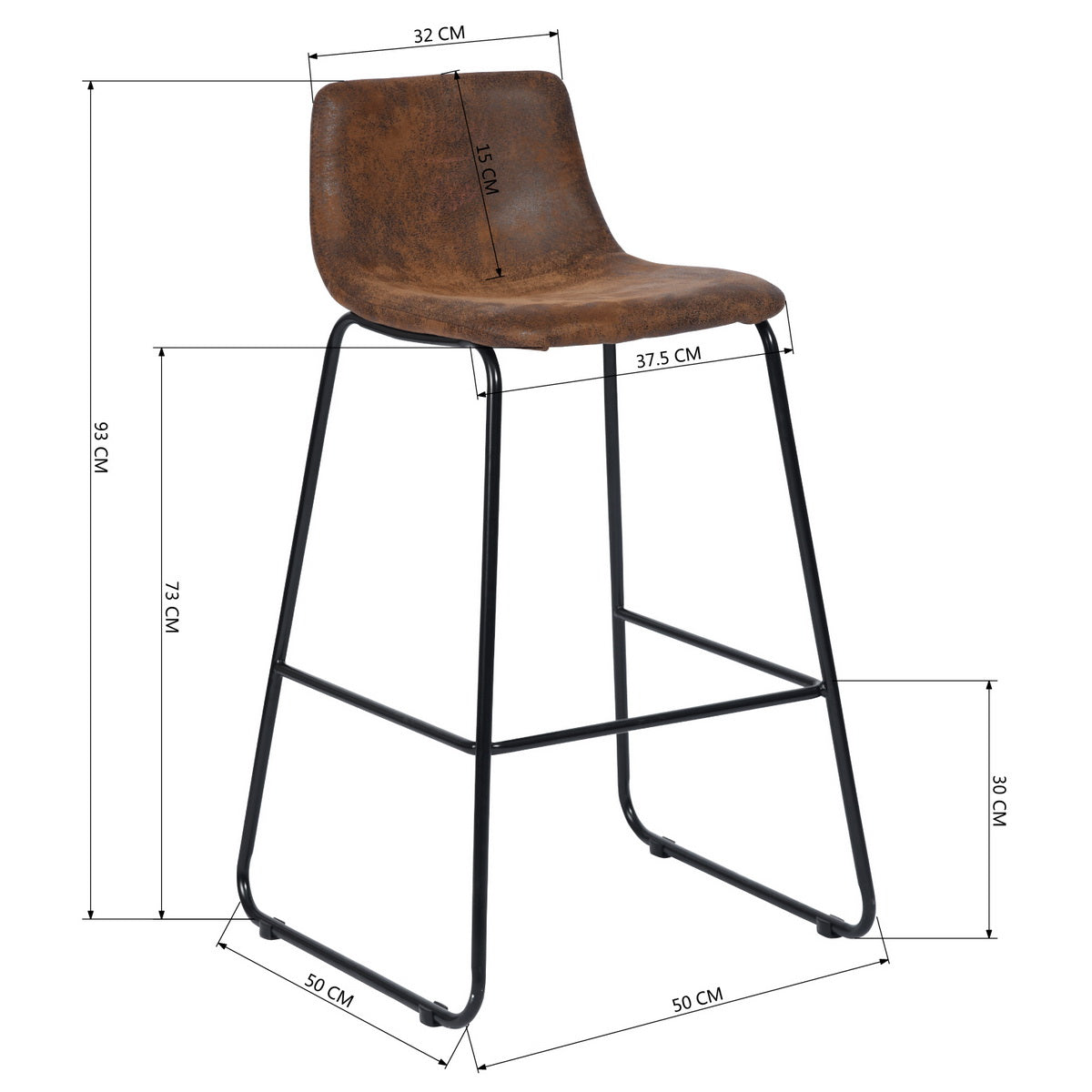 Nandez Suede Bar Stool